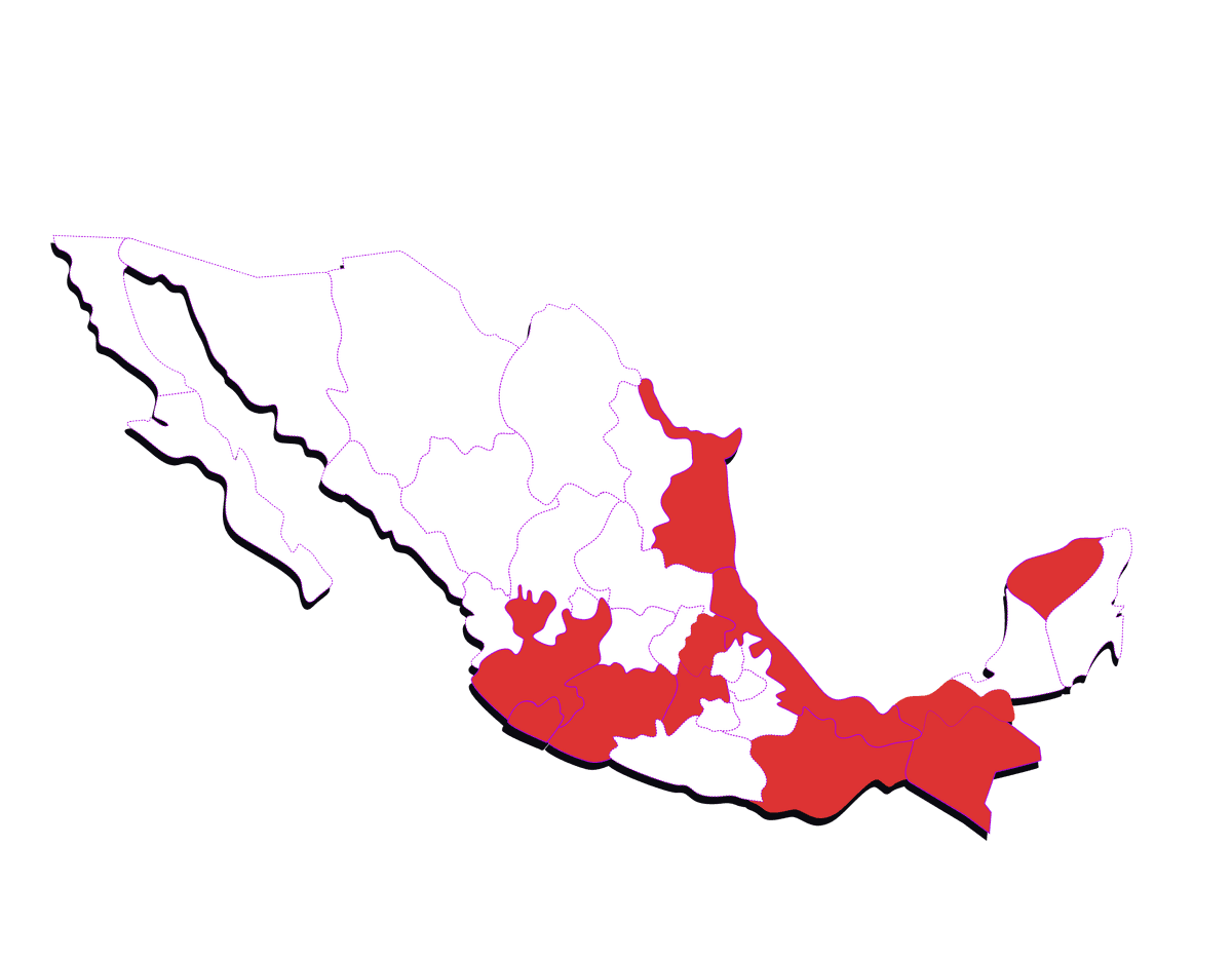 Mapa de operaciones de TSC en México
